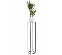 HowHomely soporte para flores de metal negro 130 cm - Soporte alto para macetas de metal negro