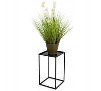 HowHomely Soporte para flores de metal negro de 40 cm de alto, sólido y resistente, taburete de metal para plantas, para decoración de salón, dormitorio u oficina