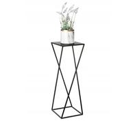 HowHomely Soporte para flores de metal negro de 70 cm de alto, sólido y robusto taburete de metal para plantas, estilo loft, para decoración de salón