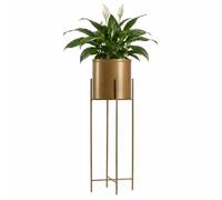 HowHomely Soporte para macetas (metal, 75 cm), color dorado y negro