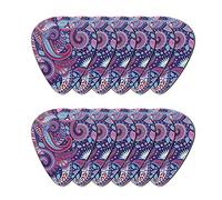 Howilath 12 púas de guitarra, Paisley elegante Mandala púrpura Light Guitar Pick púas de guitarra protección de la yema de los dedos, regalo perfecto para él y ella para instrumentos de cuerda
