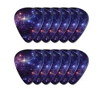 Howilath 12 púas de guitarra variedad, Galaxy Blue Starry Night ABS Heavy Cool Picks regalo perfecto para guitarra y amante de la guitarra pesada, púas premium de celuloide