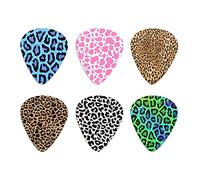 Howilath 6 púas de guitarra de leopardo variedad, colorido guepardo moda ABS pesado fresco selecciones regalo perfecto para guitarra y amante púas de guitarra pesada premium de celuloide