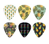 Howilath 6 púas de guitarra, piña de moda y fruta tropical, púas de guitarra con protección de la yema de los dedos, regalo perfecto para él y ella para instrumentos de cuerda