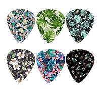 Howilath 6 púas florales de guitarra, elegante diseño de flores de moda ABS material impresión viva, púas armonía Premium Plectrums