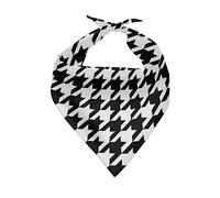 Howilath Bandana triangular lavable con diseño de pata de gallo en blanco y negro - Pañuelo colorido triangular para perros, gatos y mascotas