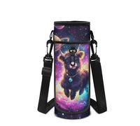 Howilath Bolsa de transporte para botellas de agua con correa para el hombro, Purple Space Highland Cow, Mochila para niños