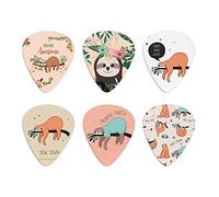 Howilath Cute Sloth 6 Púas de guitarra ABS de calibre pesado, adorables perezosos rosados, ABS pesados, regalo perfecto para guitarra y amante