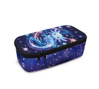 Howilath Estuche para lápices de gran capacidad para niñas, organizador de lápices grande para escuela primaria/secundaria, Axolotl Starry Night, 10.24"*4.49"*3.15, Mochila escolar