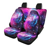 Howilath Galaxy Fashion - Fundas elásticas para asientos delanteros y traseros, color morado y azul, 3 piezas, protectoras para asientos de vehíc