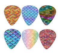 Howilath Juego de 6 púas para guitarra de sirena, para guitarra acústica eléctrica y base