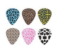 Howilath Leopardo Arte Abstracto Fresco Púas de Guitarra - Leopardo Guepardo Vaca Spots 6 Pcs Púas de Guitarra Protección de la Punta de los Dedos Regalo Único de Guitarra para Bajo