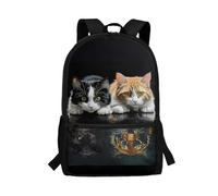 Howilath Mochila escolar informal de 17 pulgadas para niños y niñas, Gatos, 11"L x 5.1"W x 17.3"H