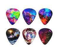Howilath Púas de guitarra galaxia, púas de pulgar de la noche estrellada de moda, 6 púas de guitarra ABS para guitarra acústica, eléctrica, bajo 0,96 mm