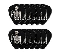 Howilath Rock & Roll Never Die 12 Púas de guitarra ABS de gran calibre ABS Heavy Cool Skull Rock Picks Regalo perfecto para guitarra y amante