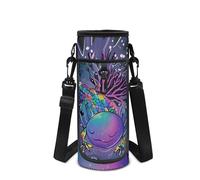 Howilath Space - Funda para botella de agua con correa para el hombro, Ajolote morado, Mochila para niños