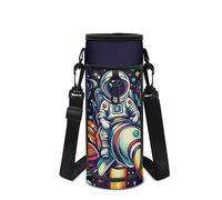Howilath Space - Funda para botella de agua con correa para el hombro, Astronauta negro, Mochila para niños