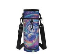Howilath Space - Funda para botella de agua con correa para el hombro, Space Koala Blue, Mochila para niños