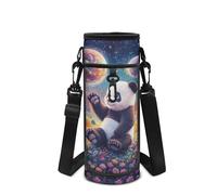 Howilath Space - Funda para botella de agua con correa para el hombro, Space Panda Blue, Mochila para niños