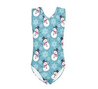 Howilath Traje de baño para niñas pequeñas de una pieza para verano, playa, natación, traje de baño suave, delfín, caballo, perezoso, floral, Diseño de Papá Noel, 9-10 años