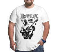 Howlin Wolf Big Size T Tshirts Camisetas y Tops Mens Summer tee Casual O-Neck Short Sleeve Tops(XX-Large)