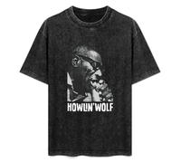 Howlin Wolf Vintage Style Unisex T-Shirt Printed tee Graphic Top Men Black Shirt M