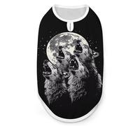 Howling At The Moon Wolves - Camisetas de verano para mascotas, sin mangas, transpirable, para cachorros y gatos pequeños