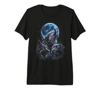 Howling At The Moon Wolves Perros Bootleg Divertido Camiseta Premium