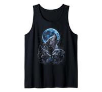 Howling At The Moon Wolves Perros Bootleg Divertido Camiseta sin Mangas