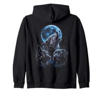 Howling At The Moon Wolves Perros Bootleg Divertido Sudadera con Capucha