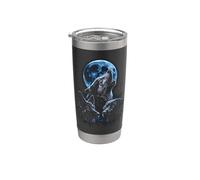 Howling At The Moon Wolves Perros Bootleg Divertido Vaso térmico de acero inoxidable de doble pared
