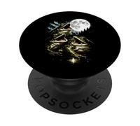 Howling Frog Moon Aurora Vinta, Divertido Estilo Retro de los años 80 y 90 PopSockets PopGrip Adhesivo