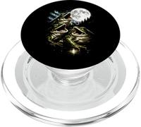 Howling Frog Moon Aurora Vinta, Divertido Estilo Retro de los años 80 y 90 PopSockets PopGrip para MagSafe