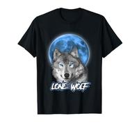 Howling Lone Wolf On Moon Animal Funny Wolves Lover Camiseta gráfica económica