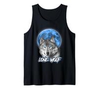 Howling Lone Wolf On Moon Animal Funny Wolves Lover Camiseta sin Mangas