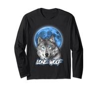 Howling Lone Wolf On Moon Animal Funny Wolves Lover Manga Larga