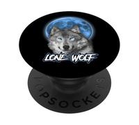 Howling Lone Wolf On Moon Animal Funny Wolves Lover PopSockets PopGrip Adhesivo