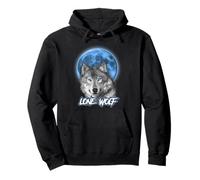 Howling Lone Wolf On Moon Animal Funny Wolves Lover Sudadera con Capucha