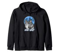 Howling Lone Wolf On Moon Animal Funny Wolves Lover Sudadera con Capucha