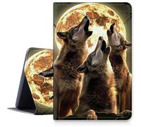 Howling Moon Wolf - Funda para iPad Pro de 13 pulgadas M4 2024, a prueba de golpes, de piel sintética, plegable, ajustable, con apagado y encendido automático para iPad Pro M4 2024 de 13 pulgadas