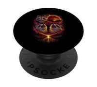 Howling Raccoon 3, Luna roja, Eclipse, Cielo Nocturno, Vintage PopSockets PopGrip Adhesivo