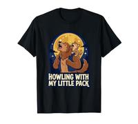 Howling with My Little Pack Lover Cub Mom Cute Halloween Camiseta