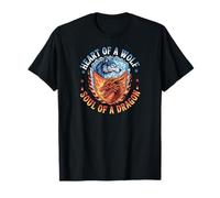 Howling Wolf Animal Nature Dragon Ying Yang Camiseta