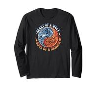 Howling Wolf Animal Nature Dragon Ying Yang Manga Larga