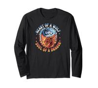 Howling Wolf Animal Nature Dragon Ying Yang Manga Larga