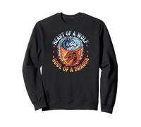 Howling Wolf Animal Nature Dragon Ying Yang Sudadera