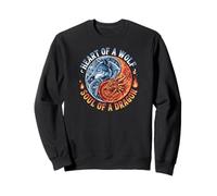 Howling Wolf Animal Nature Dragon Ying Yang Sudadera