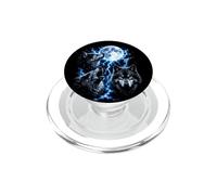 Howling Wolf Brothers Luna Llena Rayo Tormenta Arte PopSockets PopGrip para MagSafe