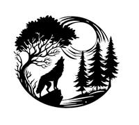 Howling Wolf Metal Wall Art - Wildlife Silhouette Wall Decor, Artistic Animal Sculpture, Creative Metal Panel | Stylish Home Decoration for Living Room Bedroom Office Cabin Rustic Interiors