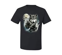 Howling Wolf Pack T-Tshirts Camisetas y Tops Wild Wilderness Animals Nature Moon tee Tshirts Camisetas y Tops Black(Small)